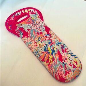 Lilly PulitzerCoral Summer Pink Neoprene Wine Caddy